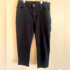 Lauren Jeans Co/ Ralph Lauren‎ Women’s Solid Black Denim Jeans size 12P